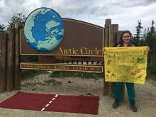Art in front of Arctic Sign