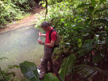 Dr. Dave Genereux of NCSU collecting water samples