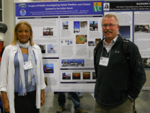 Photograph of Jackie Hams and Jim Moum at Ocean Sciences meeting.
