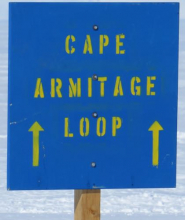 Cape Armitage sign