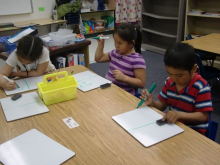 The K-1st students begin their lab write-ups.
