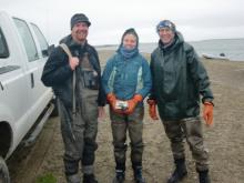 Roy, Carrie and Ken returned chilled from a cold day in the field.