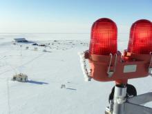 View from top of the 50-meter Swiss Tower with warning light