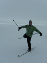 Me skiing at Summit Station, Greenland.
