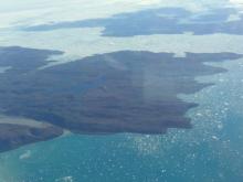 Fiord with icebergs