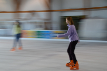 Claire and Anna skating in Punta Arenas