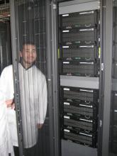 Bakhtiyar with some servers