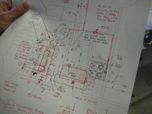 A drawing that Julie edited.  It's a room with lots of ducting and equipment.
