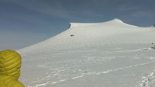 Helicopter at the Mt. Hunter Ice Divide