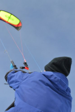 Holding a Kite at Summit camp