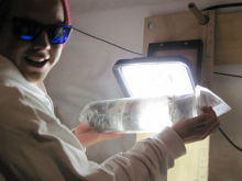 Kurt holds up 150,000 year old ice