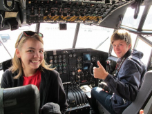 Jeannie and Emil decide who's flying this plane