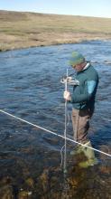 Measuring stream depth and velocity