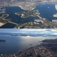 San Diego and Seattle from the sky