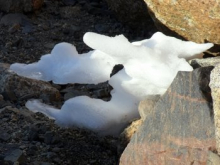 Naturally formed snow sculpture.
