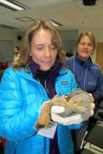 Lisa Seff with Arctic Ground Squirrel