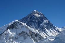 A view of the peak of Mount Everest