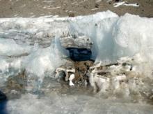 Ice and sediment on Lake Joyce
