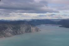 Our bird's eye view of Greenland near Kangerlussuaq from the LC-130.