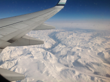 Flying over the Canadian Rockies
