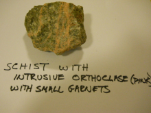 A schist with intrusions