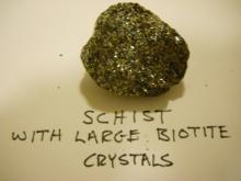 Schist with large biotite crystals