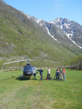 Helicopter preparing for Radar survey.