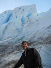 Sitting by the glacier