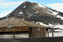 Scotts Hut with Observation Hill in the background