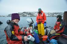 Kate Schoenrock, Chuck Amsler, Ruth McDowell in Antarctica
