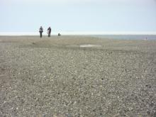gravel bar jetty along the Arctic Ocean