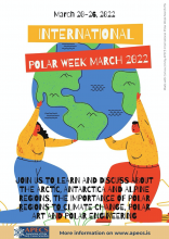 Image created by artist showing the dates of International Polar Week, 20-26 March 2022.