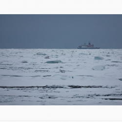 Polarstern in distance.  Photo from Instagram #MOSAiCexpedition.