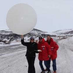 Kevin Dennert, Glenn Pawlowski and I preparing to launch weather balloon.
