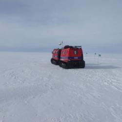 The Hagglund out on sea ice