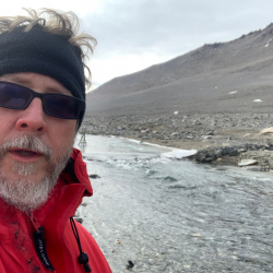 Bill Henske along the Onyx River in Wright Valley, Antarctica
