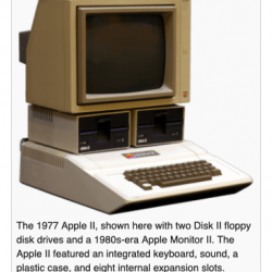 The Apple II was released in 1977 (Image courtesy of the 2017 version of Wikipedia)