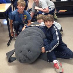 OLPH students with seal