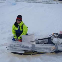 Anne Marie And An Equipment Sled