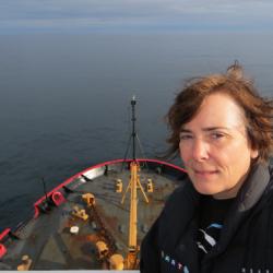 PolarTREC teacher Deanna Wheeler near St. Lawrence Island in the Bering Sea