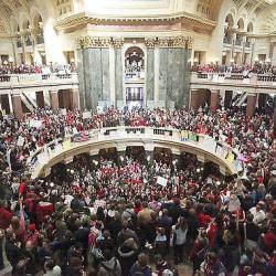 Associated Press image of Wisconsin's capitol