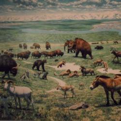 Painting of extinct animals