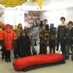 Mr. Will's 7th Graders Inspecting Glacier Gear