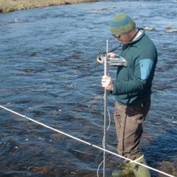 Measuring stream depth and velocity