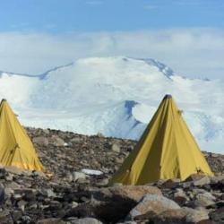 View of the mountains across the Beardmore Glacier from our camp on Mt. Kyffin.