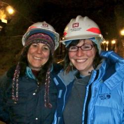 Janet Warburton and Sarah Crowley in the Permafrost Tunnel.