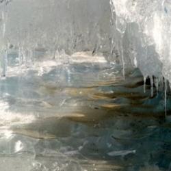 Ice melting into a strange, hollow shape