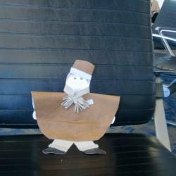 Flat Stanley waiting to board our flight in Charlotte