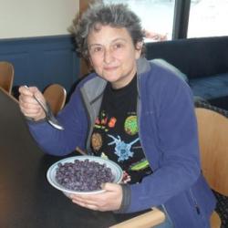 Paula Dell enjoying a healthy bowl of antioxidants
