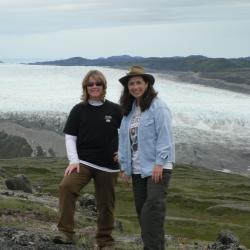 Einstein Fellows Shelly Hynes and Lynn Reed near Russell Glacier